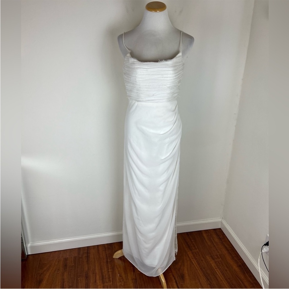 BHLDN Anthropologie Madeleine Fig White Wedding Bridal Maxi Formal Dress Size 4